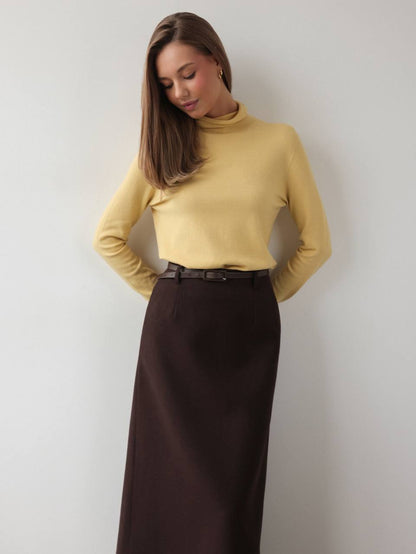 Mocha Line Midi Etek