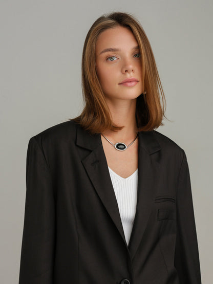 Siyah Boyfriend Blazer Ceket