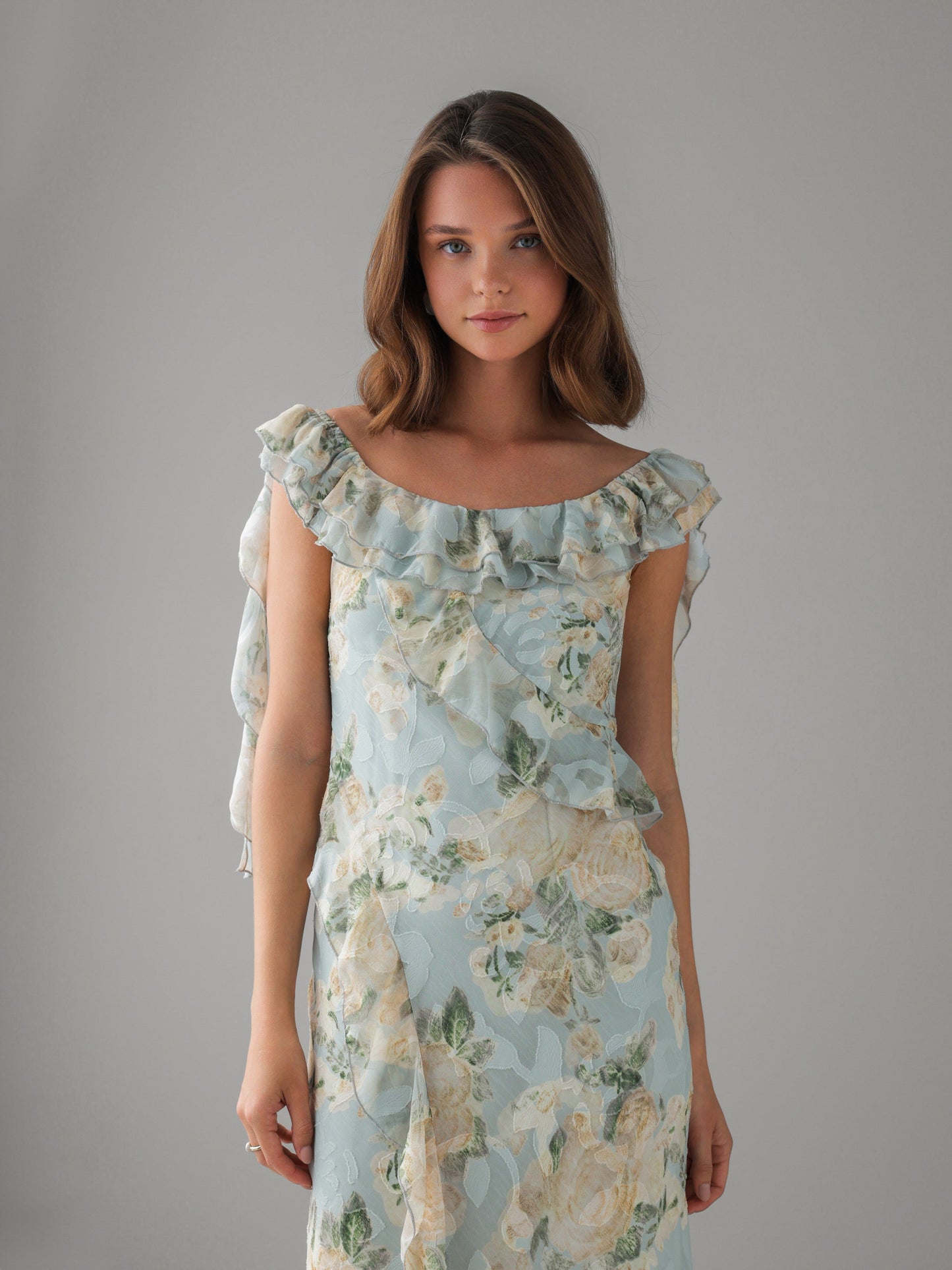 Suluboya Çiçek Elbise