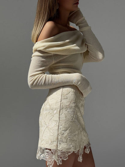 Zarif Omzu Açık Bluz