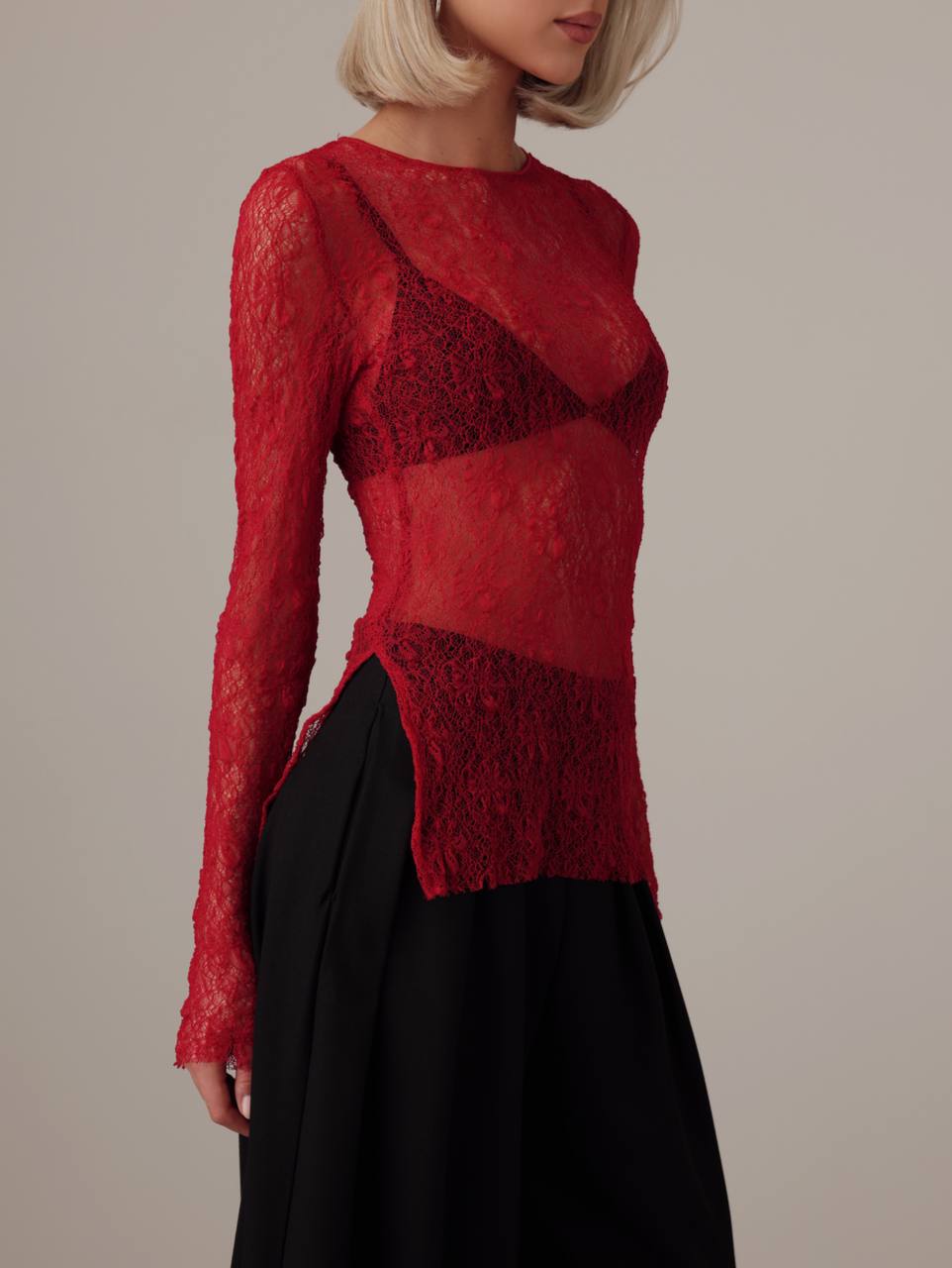 Scarlet Veil Dantel Üst