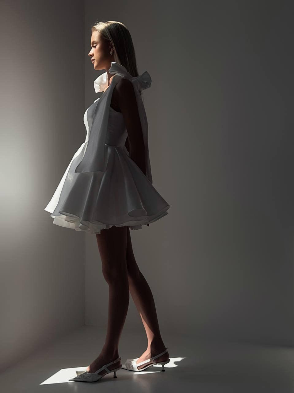 Zarif Saten Mini Elbise