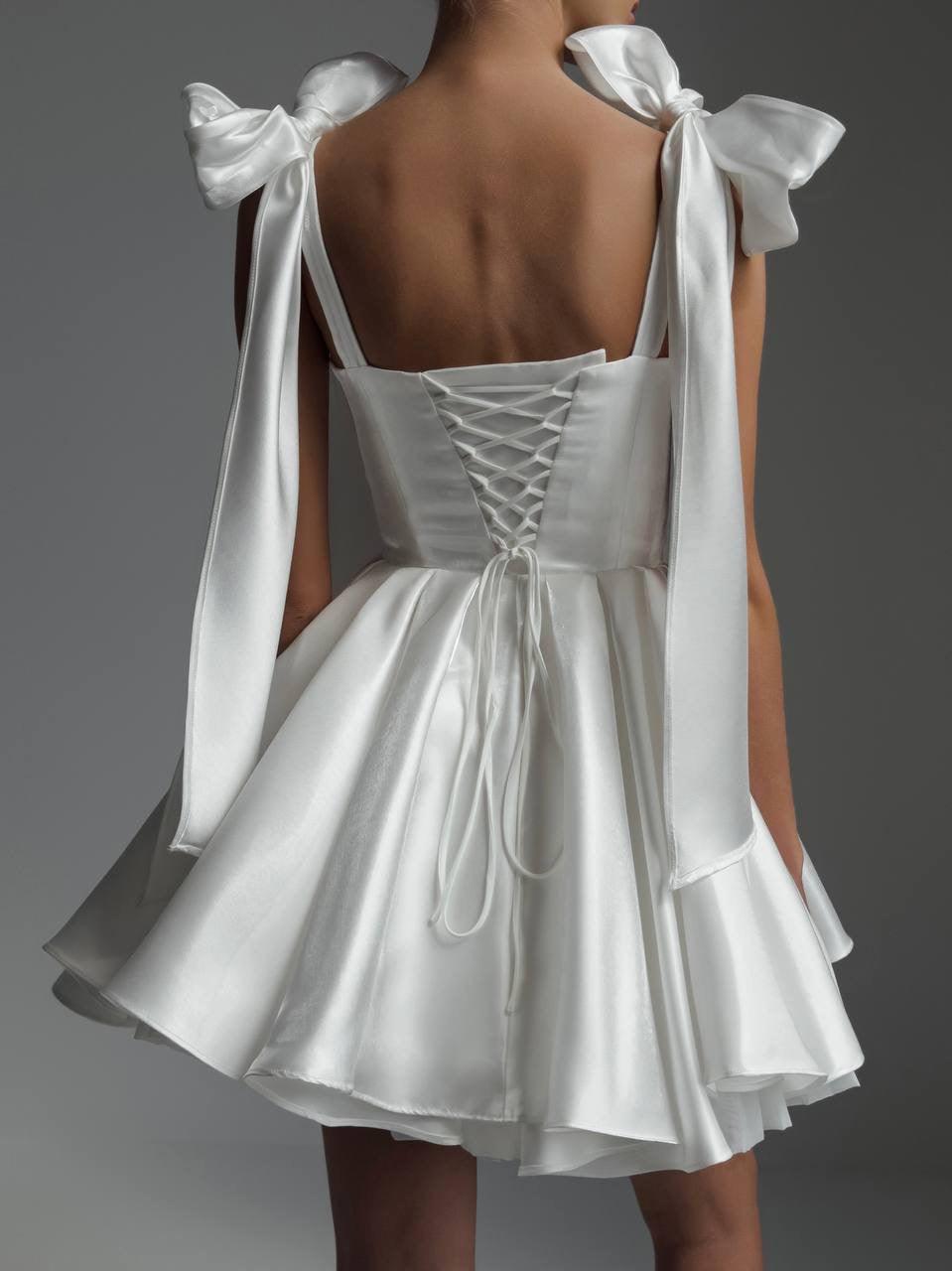 Zarif Saten Mini Elbise