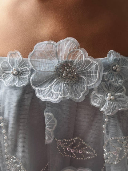 Zarif Çiçekli Mini Elbise