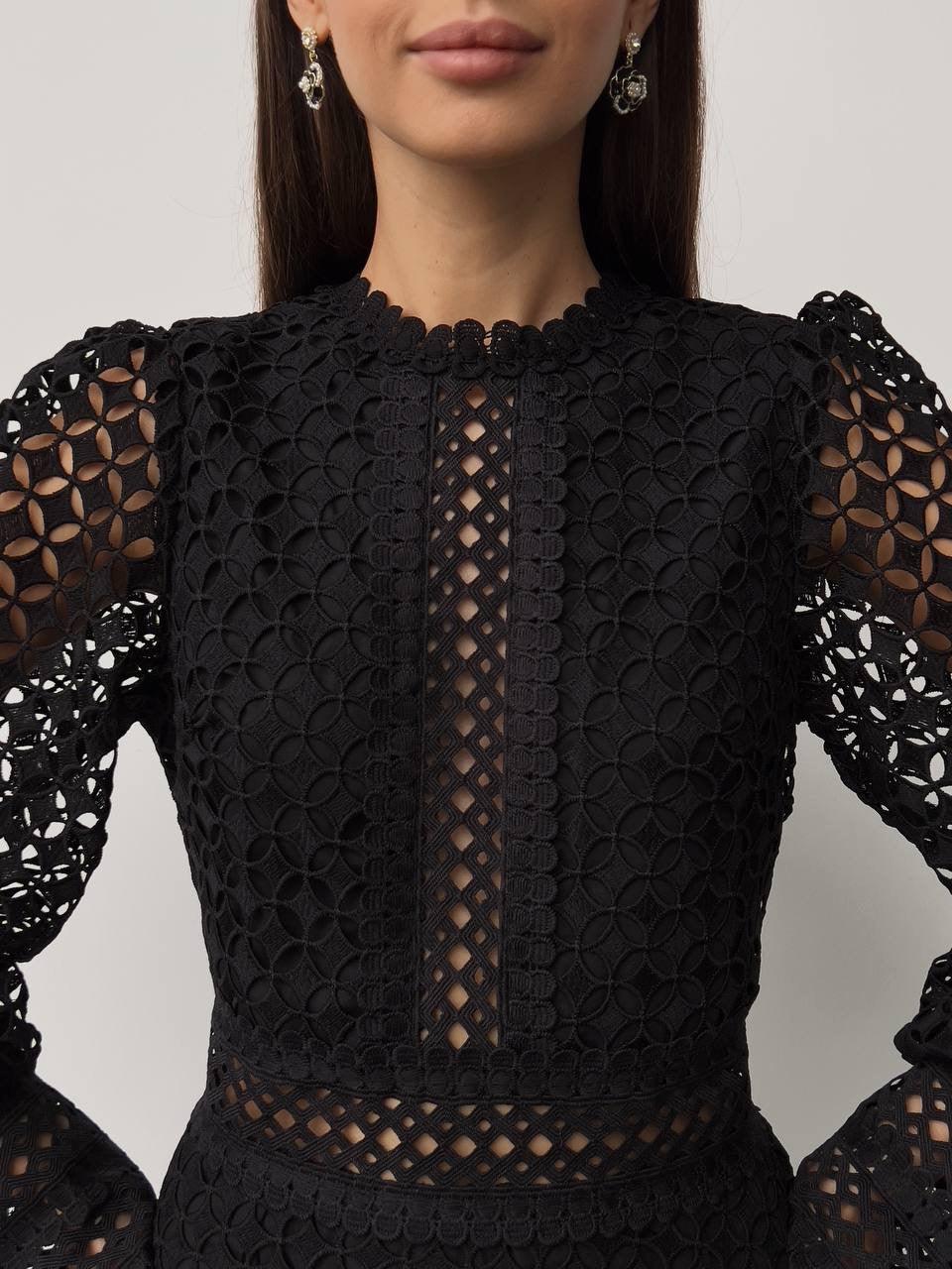 Zarif Siyah Dantel Elbise