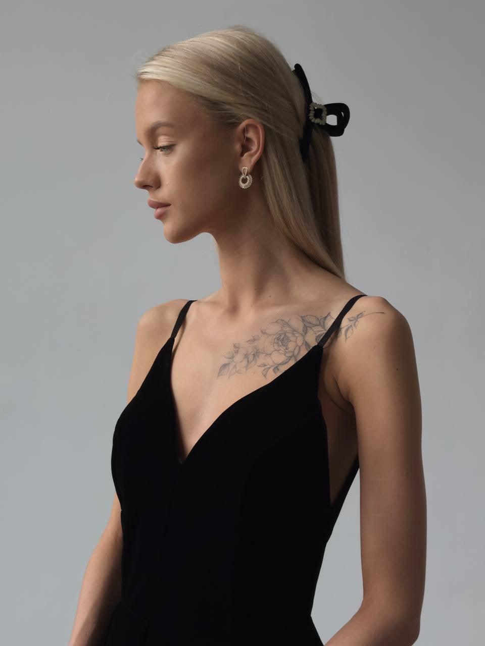 Zarif Siyah Abiye Elbise