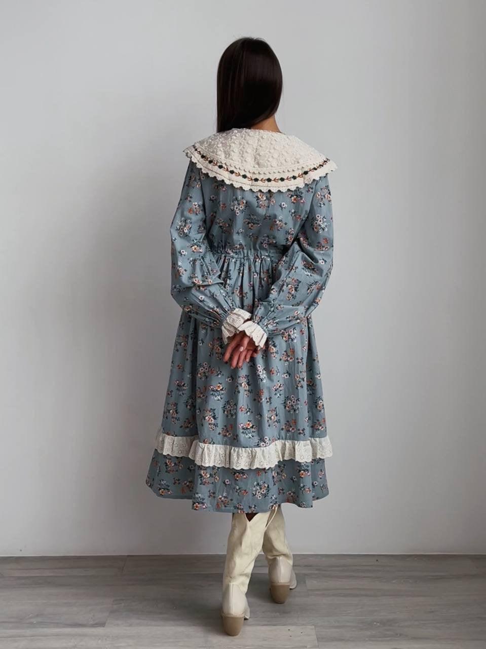 Vintage Stil Çiçek Elbise