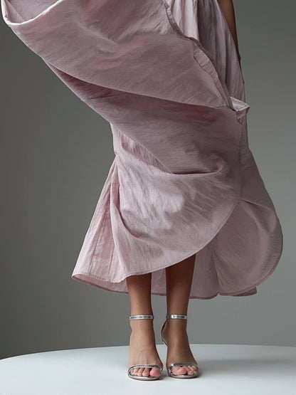 Lila Blossom Halter Elbise