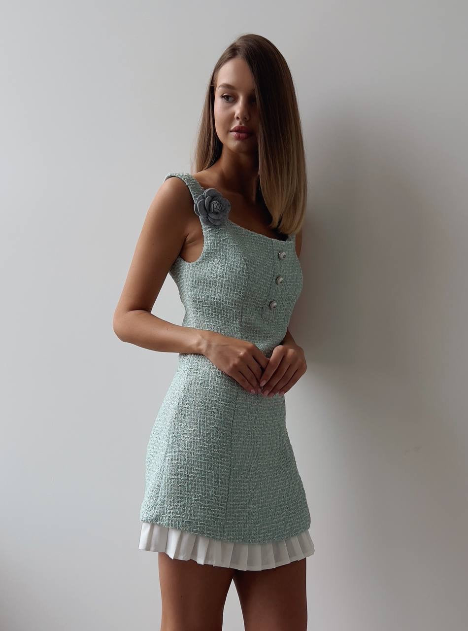 Zarif Mint Mini Elbise