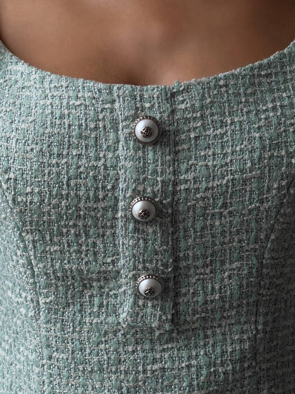 Zarif Mint Mini Elbise