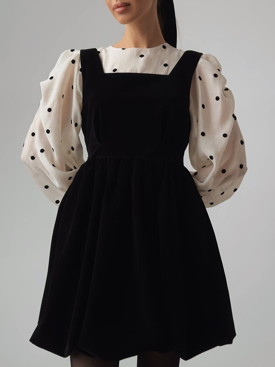 Klasik Silüet Kadife Salopet Elbise