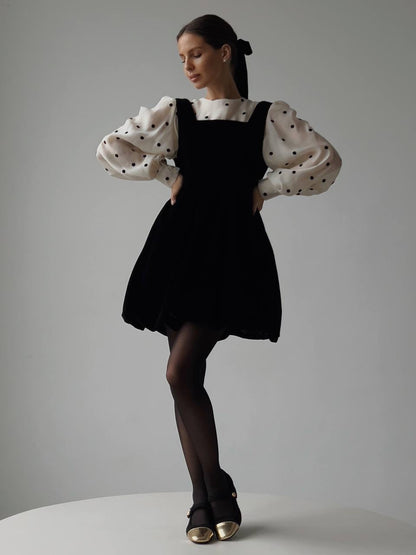 Klasik Silüet Kadife Salopet Elbise