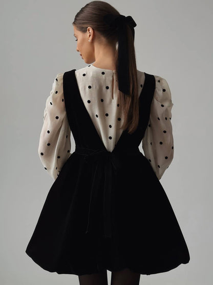 Klasik Silüet Kadife Salopet Elbise