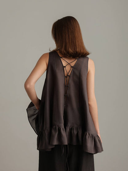 Ambra Fırfırlı Etek Uçlu Bluz