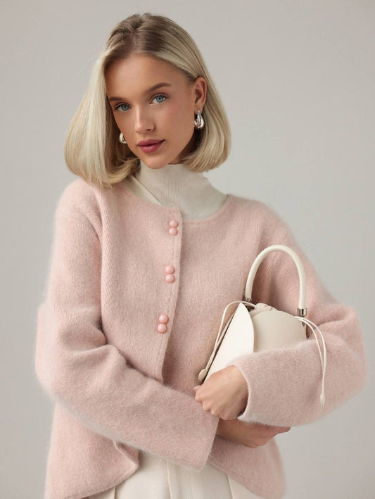 Soft Blossom Düğmeli Hırka