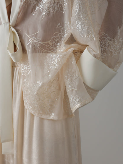 Payetli Saten Kimono