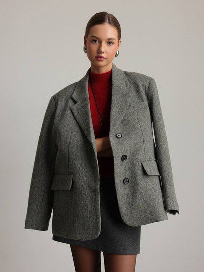 İngiliz Stil Oversize Ceket