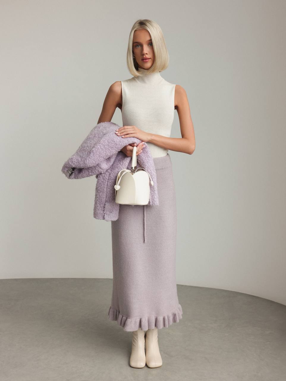 Lila Bulut Bukle Ceket