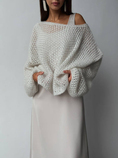 Fildişi Bulut Saten Askılı Elbise