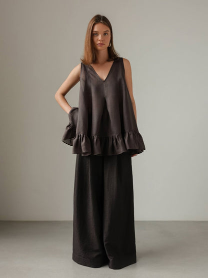 Ambra Fırfırlı Etek Uçlu Bluz