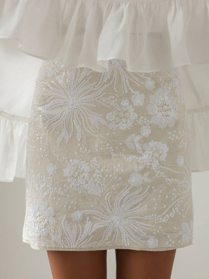 White Orchid Fırfırlı Üst