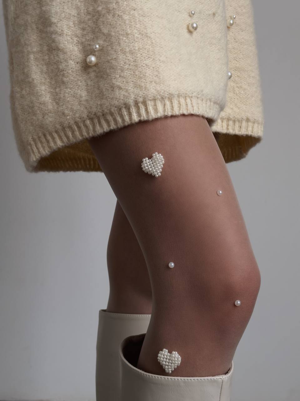 İnci Kalp Külotlu Çorap