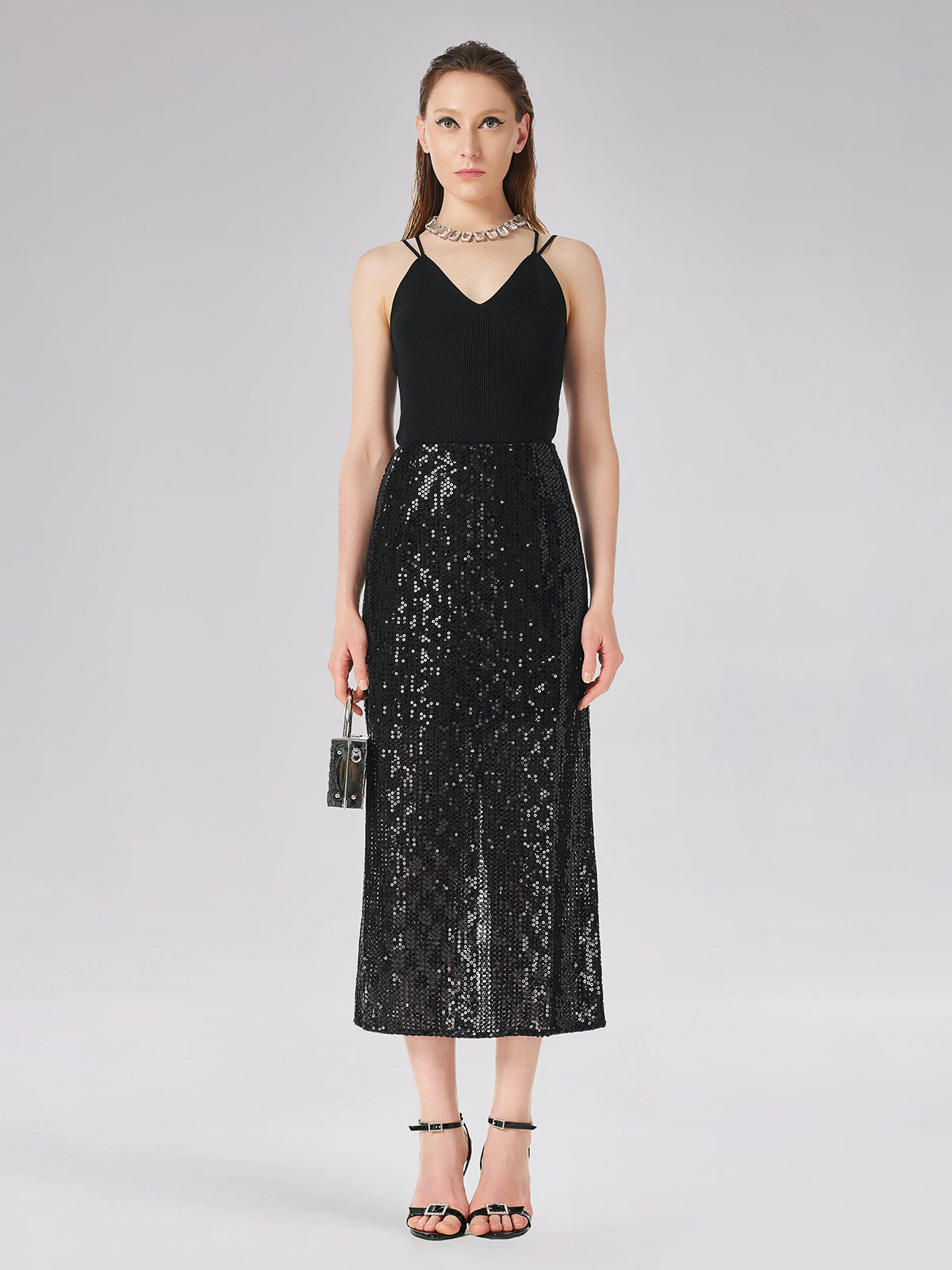 Fitilli Triko Çift Askılı Bluz