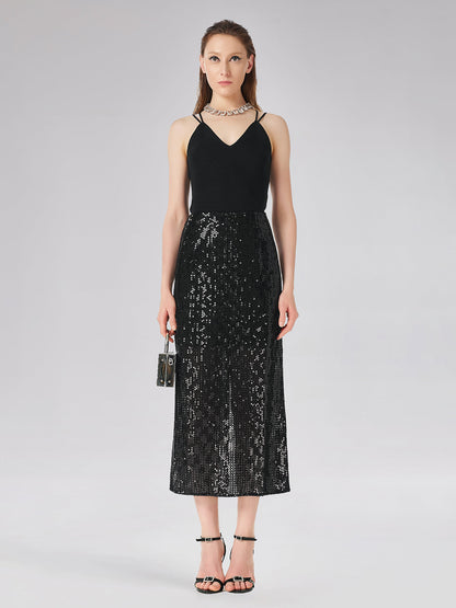 Fitilli Triko Çift Askılı Bluz