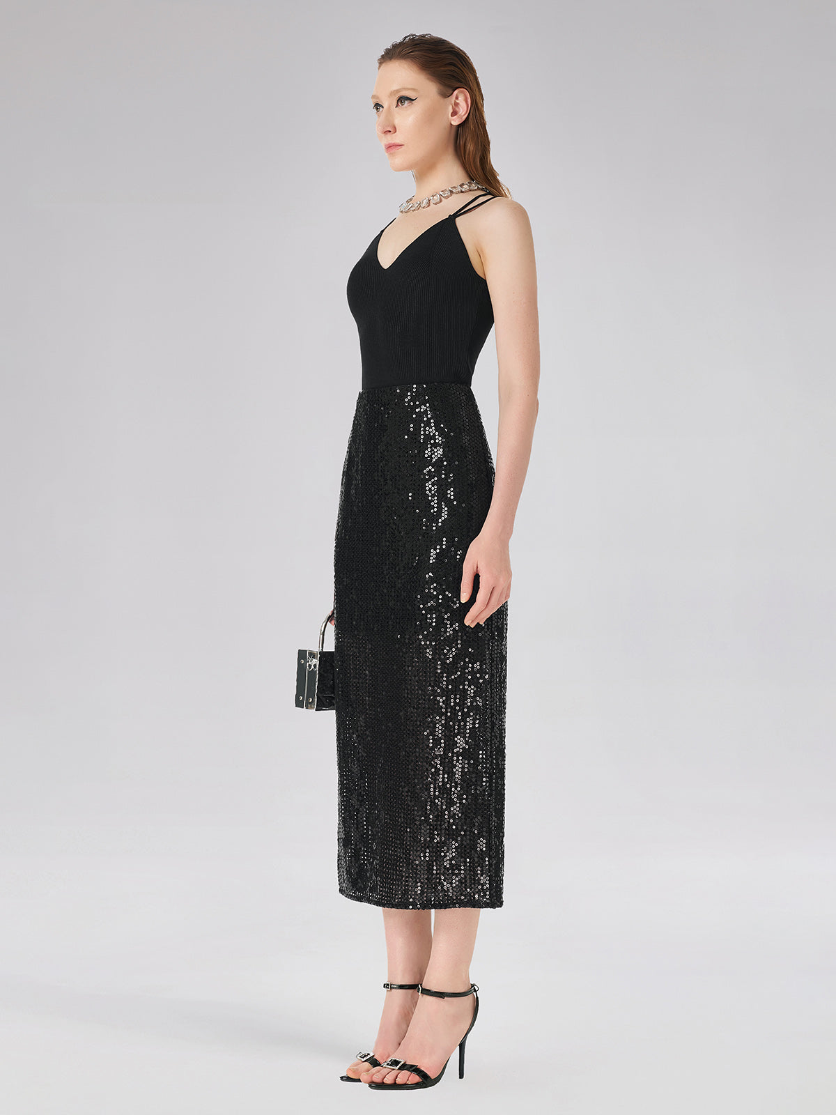 Fitilli Triko Çift Askılı Bluz