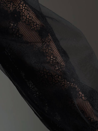 Kadife Dantel İllüzyon Elbise