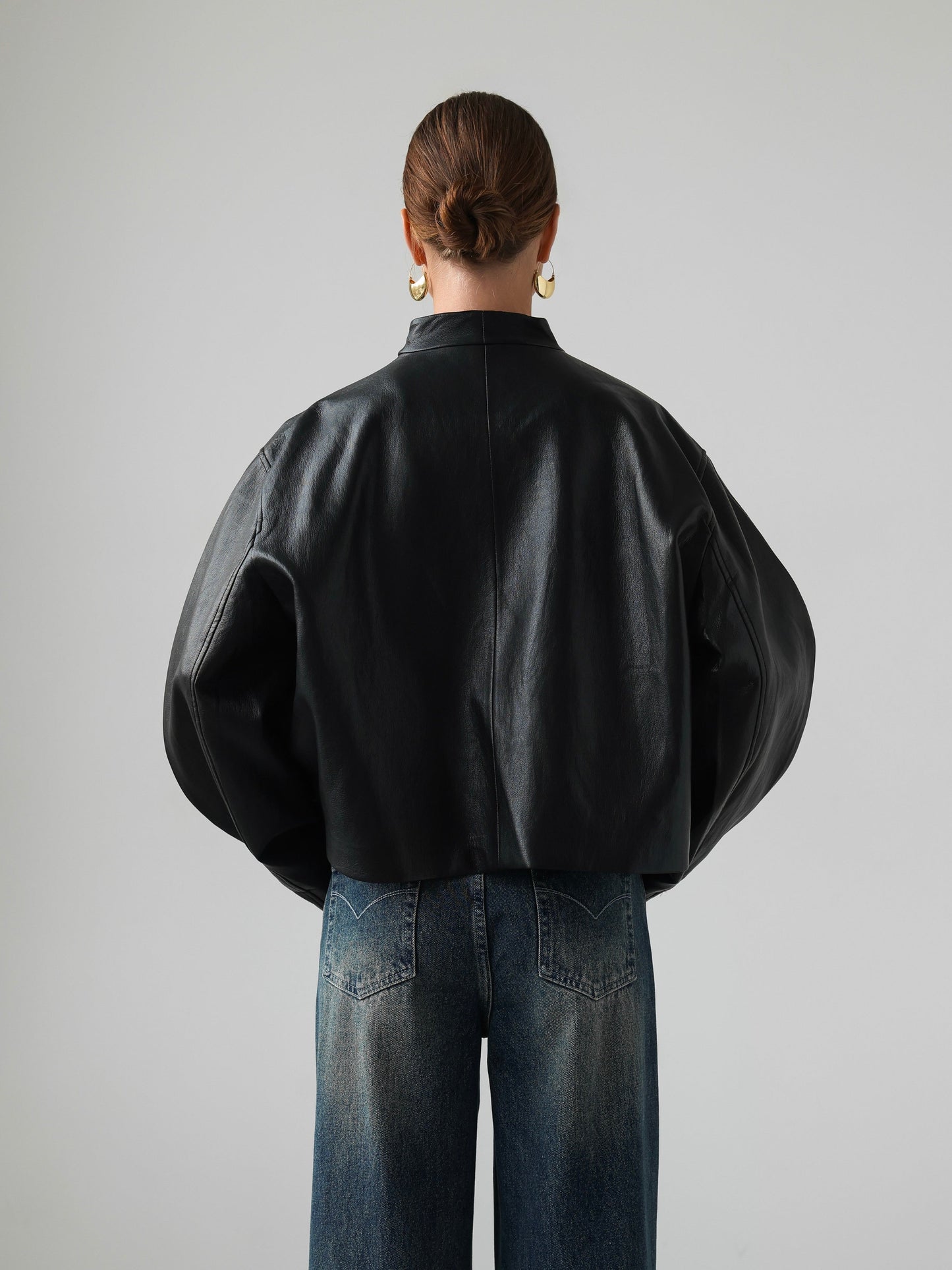 Gece Yarısı Kat Detaylı Deri Ceket