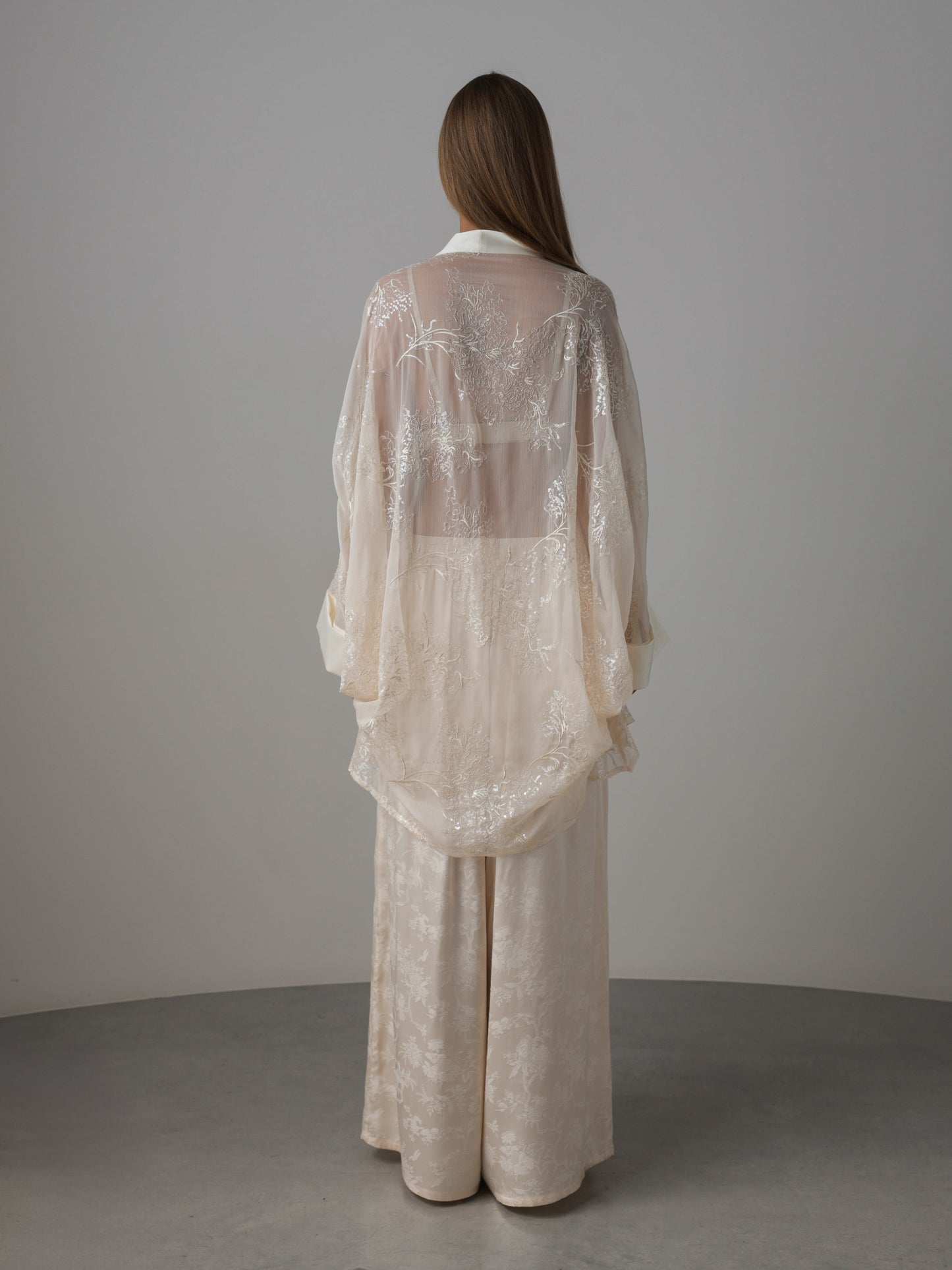 Payetli Saten Kimono