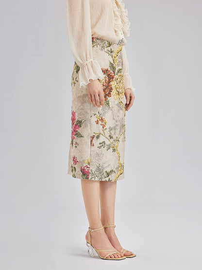 3 Boyutlu Jakar El İşlemeli Boncuklu Etek