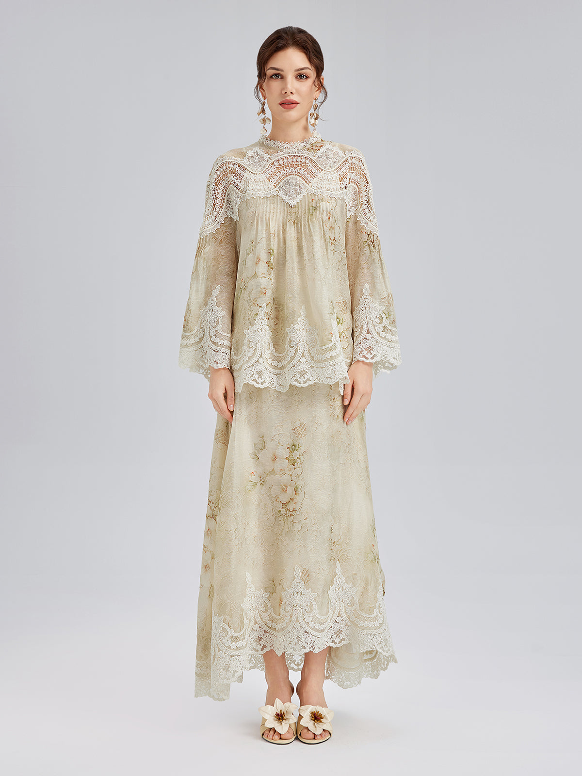 İpek-Keten Barok Dantel Bluz