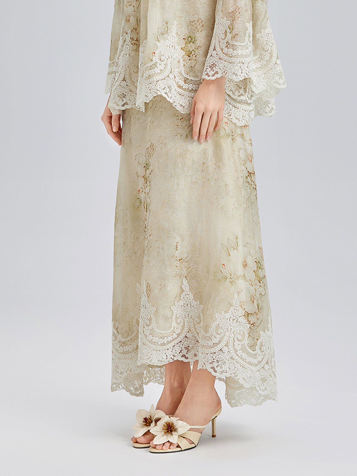 İpek-Keten Barok Dantel Etek