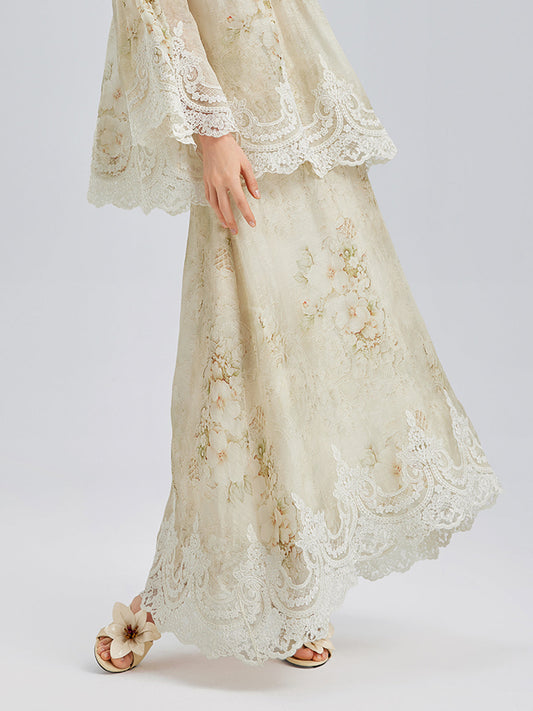 İpek-Keten Barok Dantel Etek