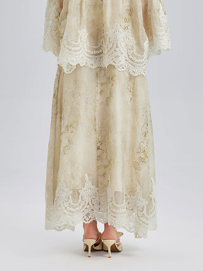 İpek-Keten Barok Dantel Etek