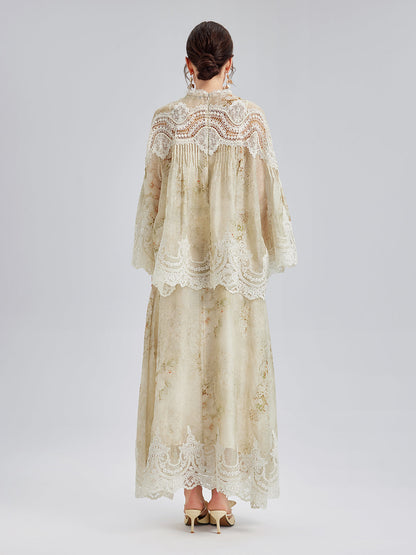 İpek-Keten Barok Dantel Etek