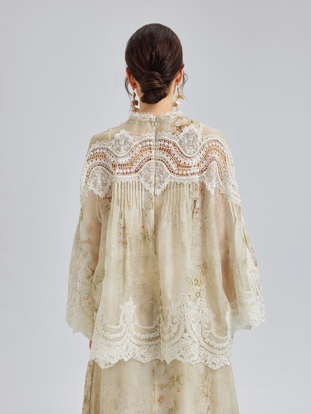 İpek-Keten Barok Dantel Bluz