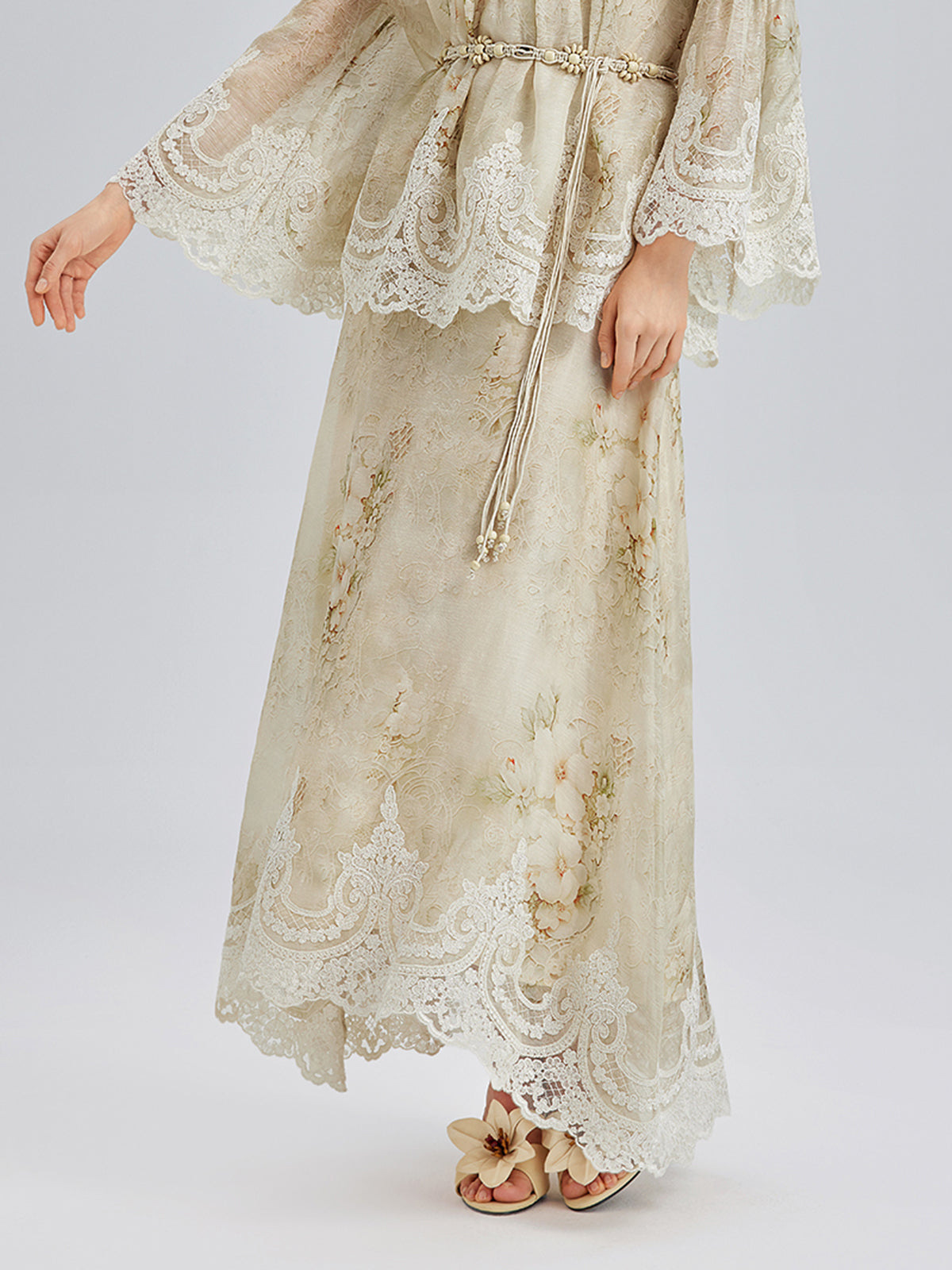 İpek-Keten Barok Dantel Etek