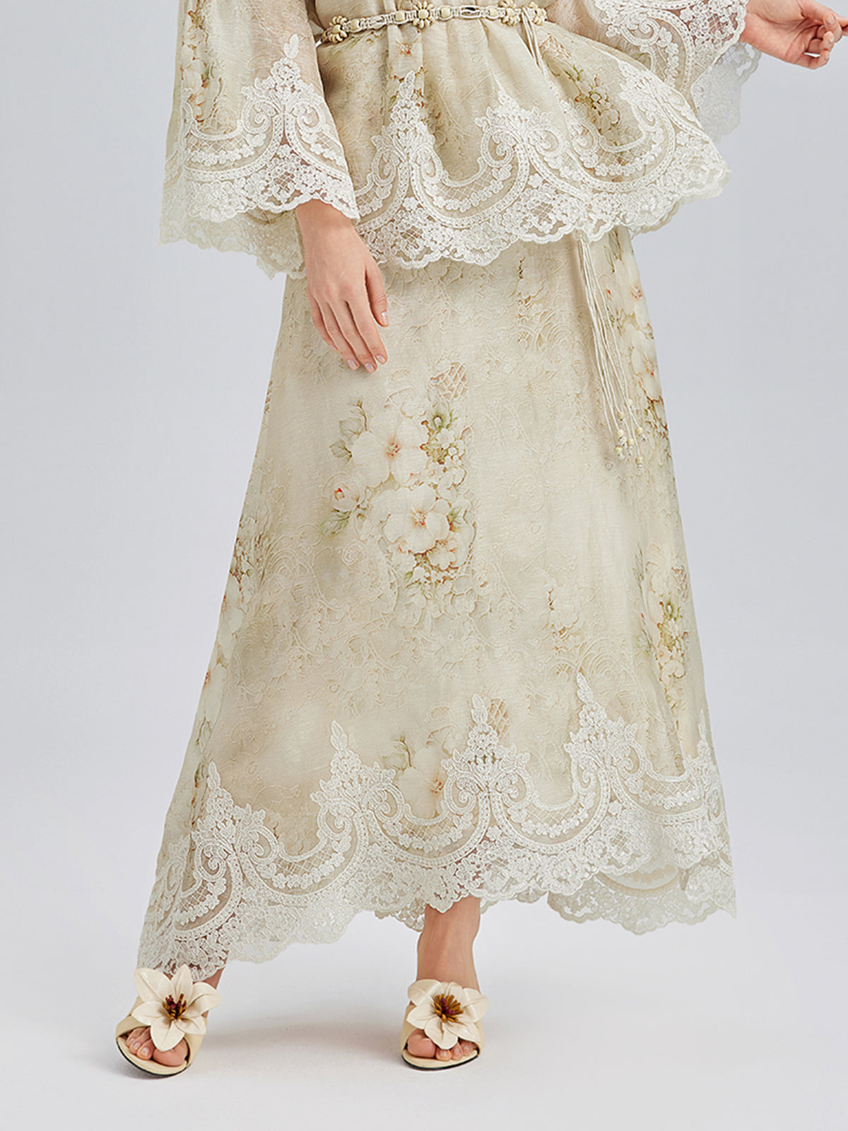 İpek-Keten Barok Dantel Etek