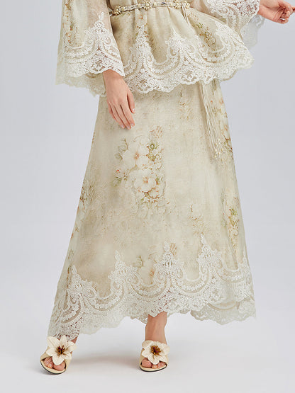 İpek-Keten Barok Dantel Etek