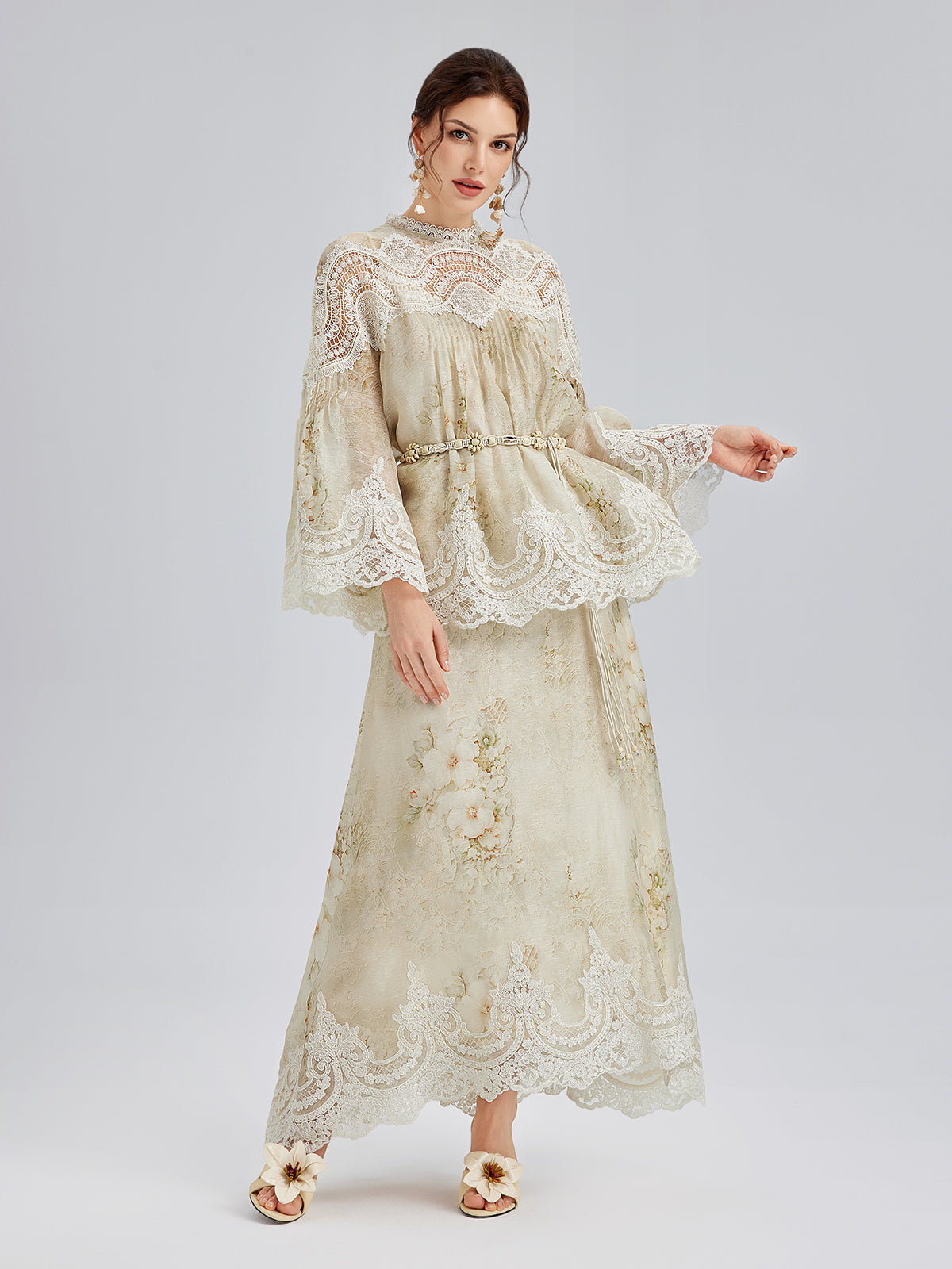 İpek-Keten Barok Dantel Etek