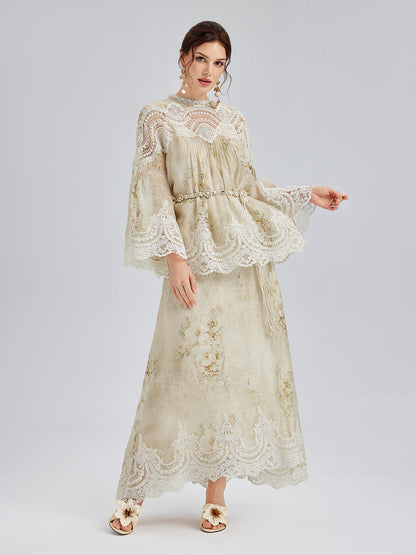 İpek-Keten Barok Dantel Etek