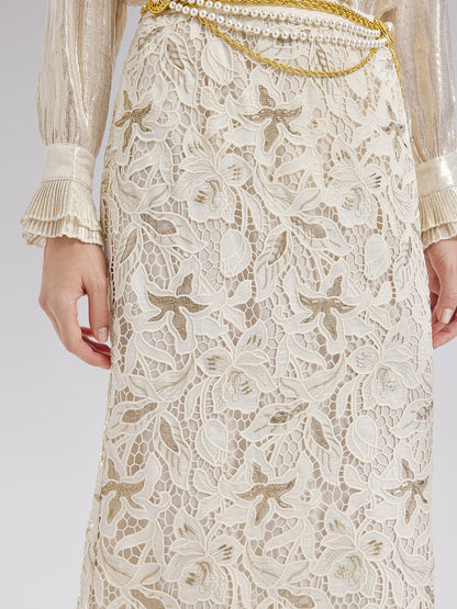 Nakışlı Dantel Balık Etek