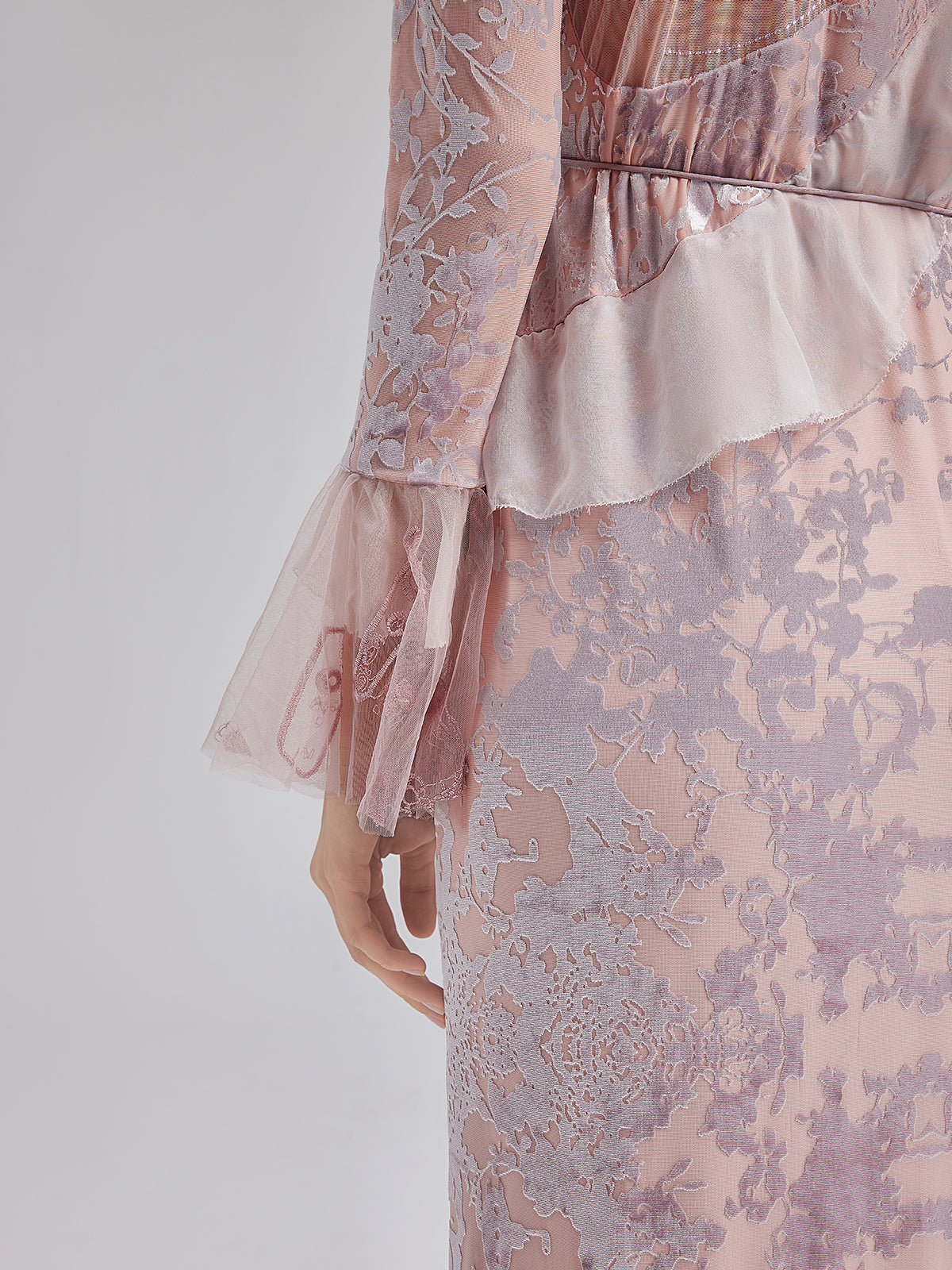 Fransız İpek Kadife Dantel Elbise