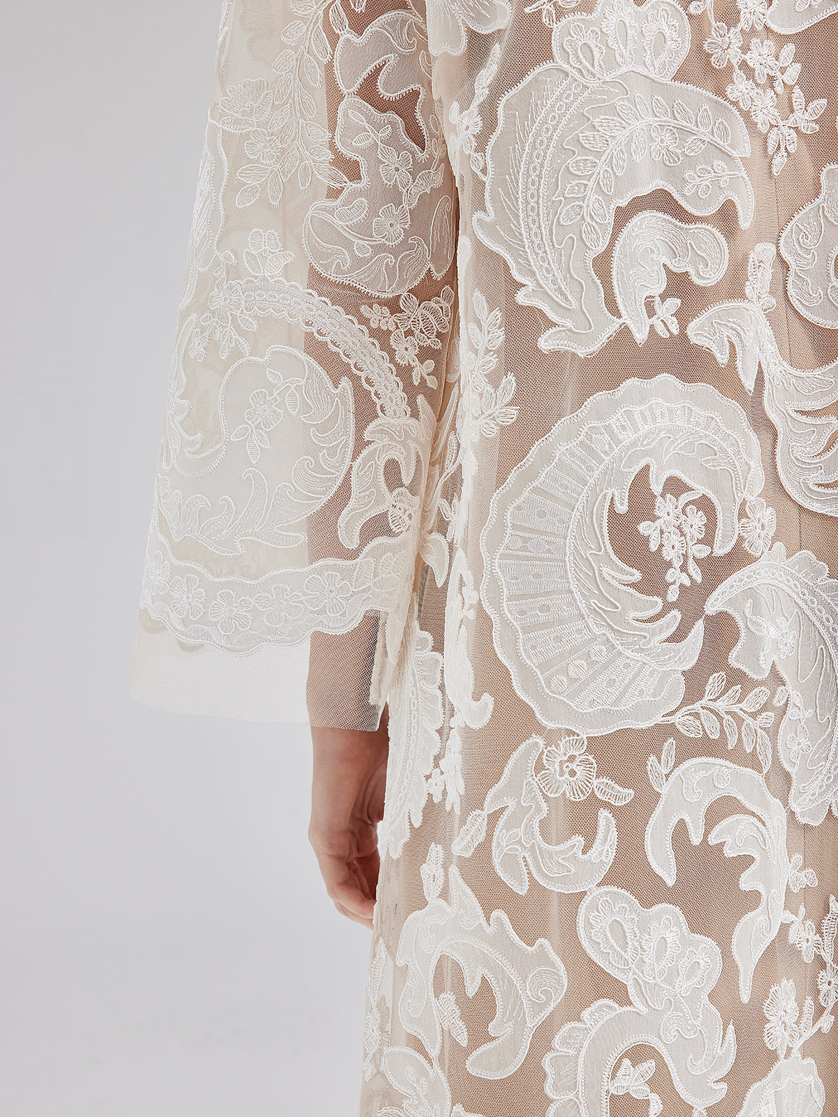 Özel Nakışlı Dantel Boncuklu Elbise