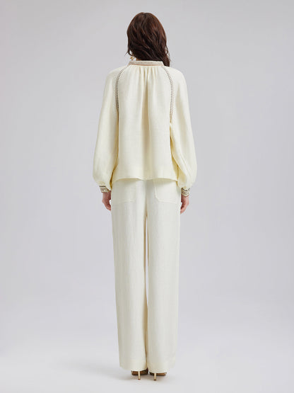 Hafif Keten İpli Pantolon