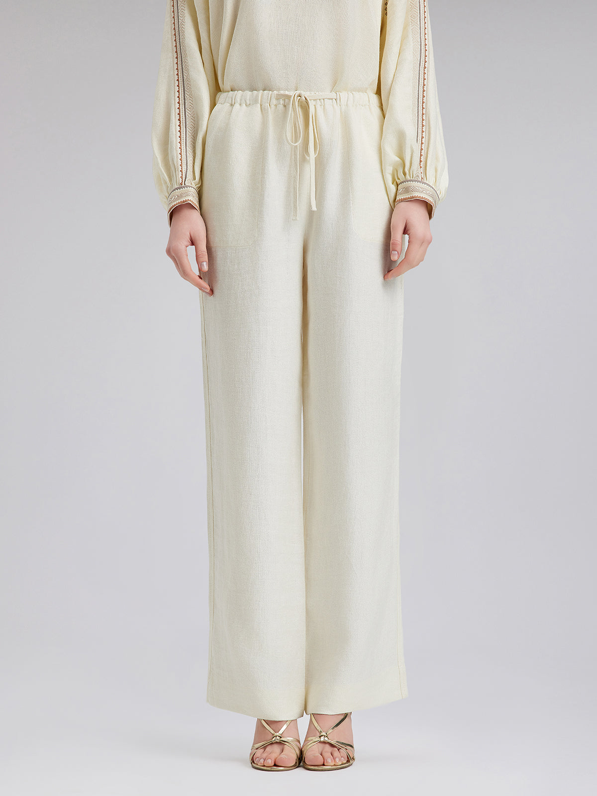 Hafif Keten İpli Pantolon