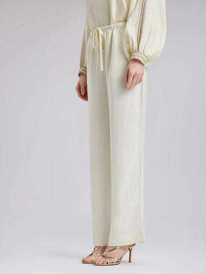 Hafif Keten İpli Pantolon